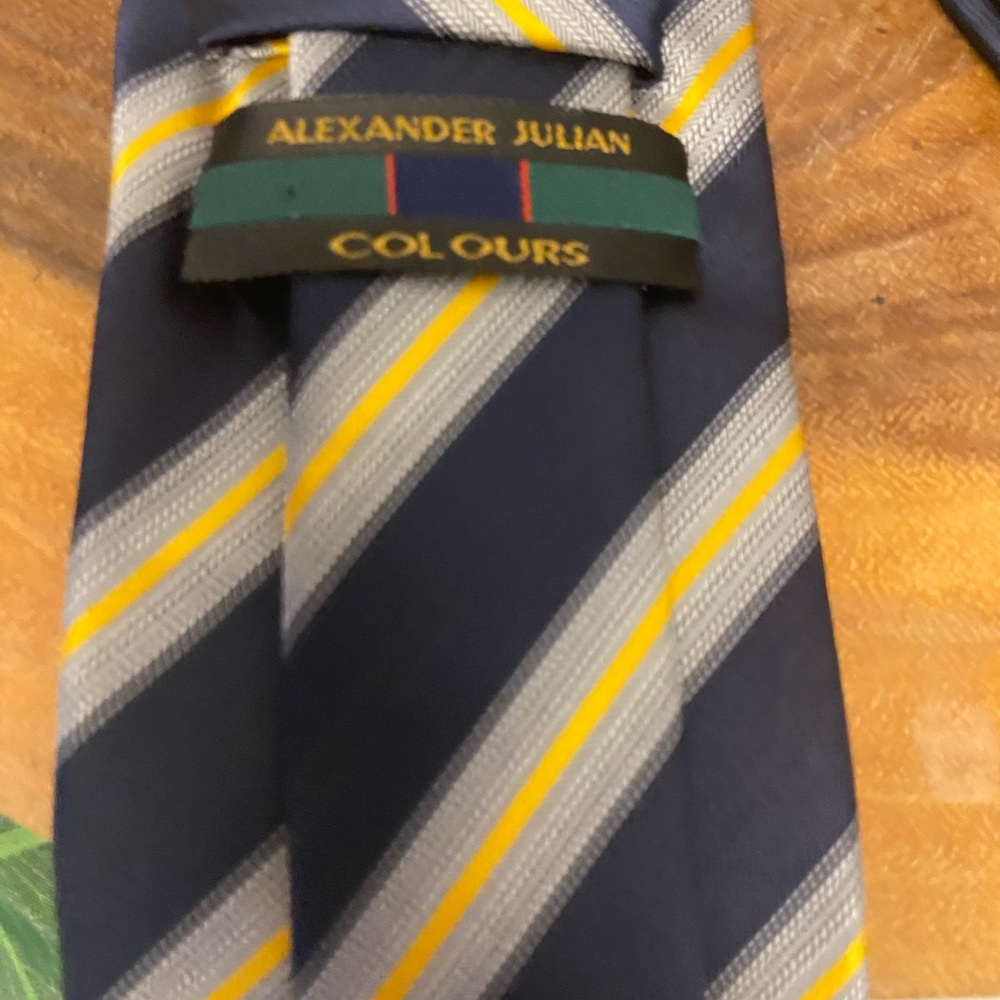 Alexander Julian Colours Striped Handmade Silk Tie - Picture 5 of 9